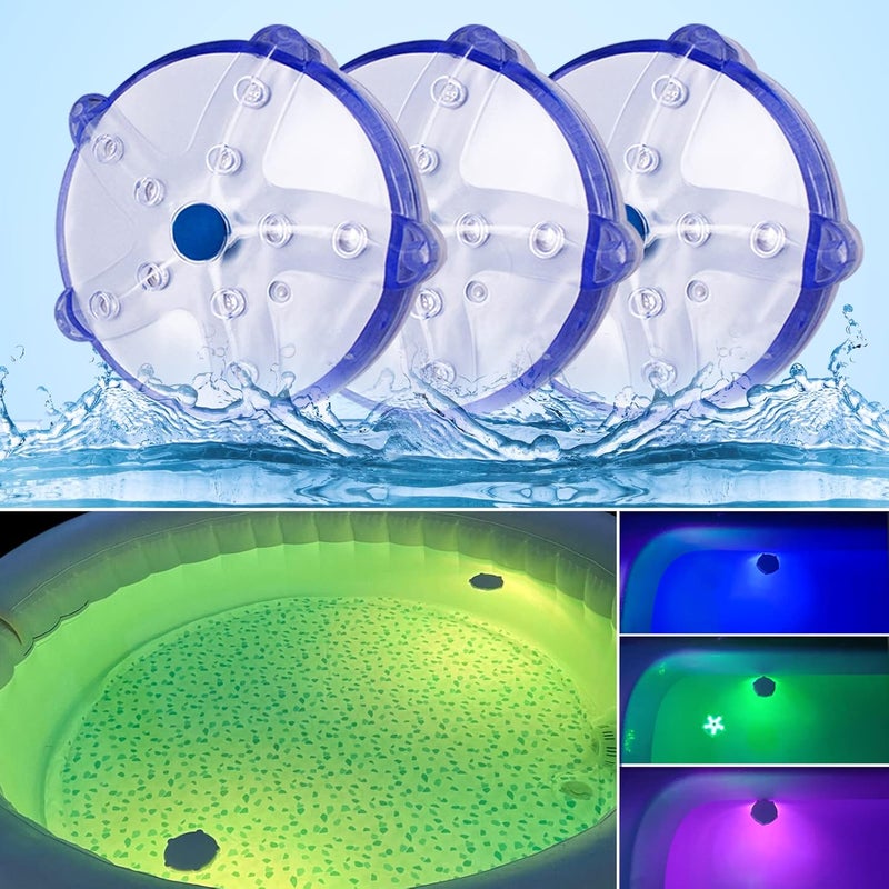 DeeprBetter Floating Pool Lights,Color Changing Waterproof Hot Tub Lights,3.3" Hot tub Accessories,Magnet Led Pool Light for Above Ground Pools,Floating Light for Pond,Bath,Spa,Shower-3pcs - Image 1